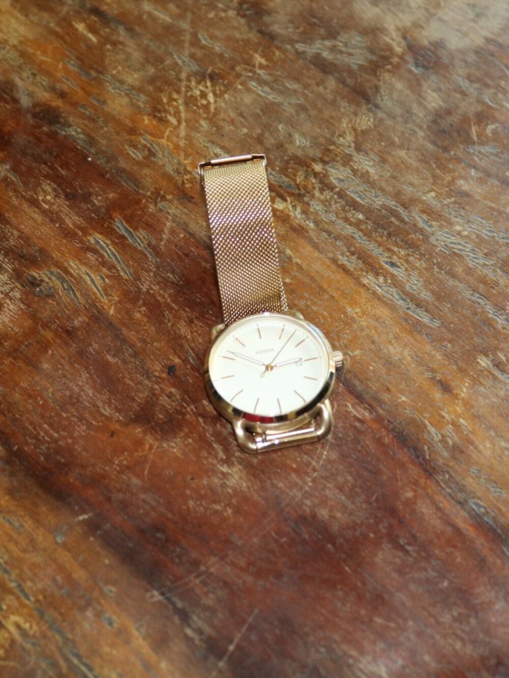 Fossil The Commuter Three-Hand Date Stainless Steel Mesh Watch - Picture 8 of 9